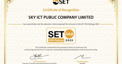 SKY ICT คว้าเรทติ้งสูงสุด “AAA” จาก SET ESG Ratings ปี 2568ตอกย้ำผู้นำเทคโนโลยีไทยขับเคลื่อนธุรกิจคู่ความยั่งยืน